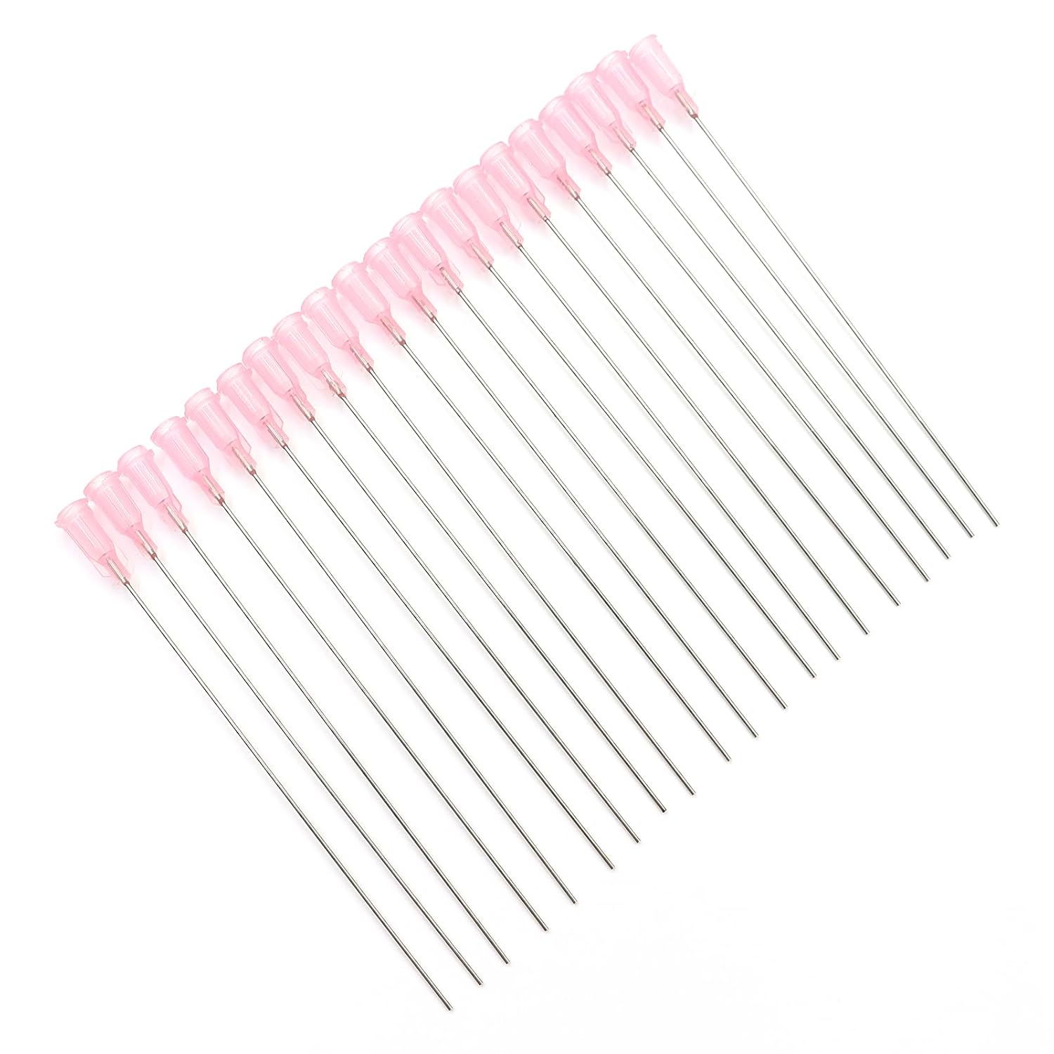 20pcs Dispensing Needle 4-inch Industrial Blunt Needle Tip Luer Lock for Filling E-Liquid, Ink and Syninge (20G Pink)