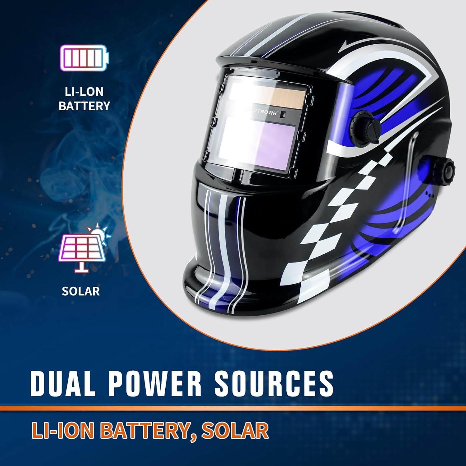 TRQWH Auto Darkening Welding Helmets for Men & 10 PCS Welding Helmet Lens Clear Cover 6 Outer (4.5"x3.5") 4 Inner (4.1"x2.1") Replaceable Protective Cover