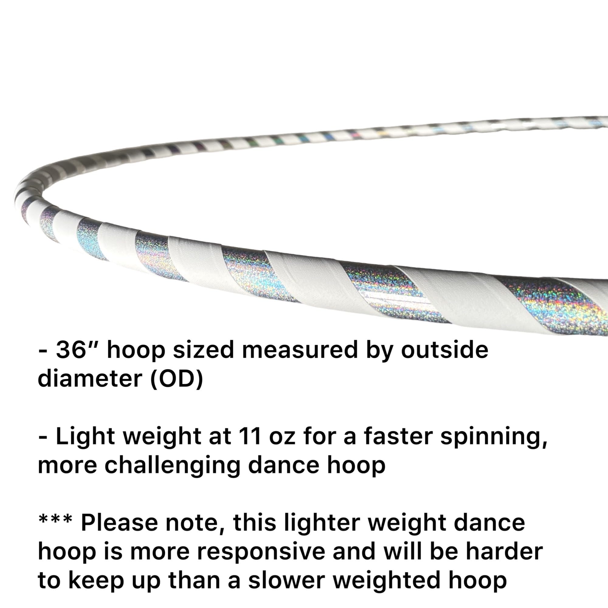 36" SpinMajik Dance Hula Hoop | Lighter Weight Yet Sturdy| Large (36") | Made in The USA - Image 2