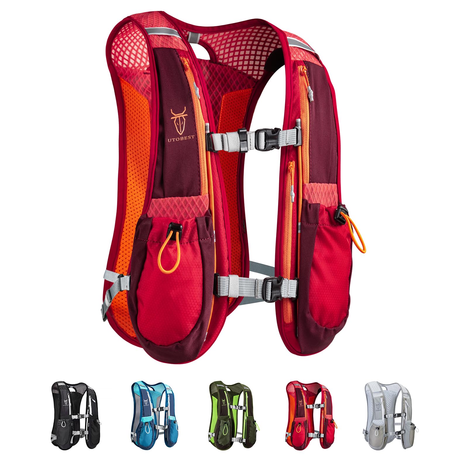 UTOBEST Running Vest Lightweight Hydration Vest Pack 5L, Red — image 1