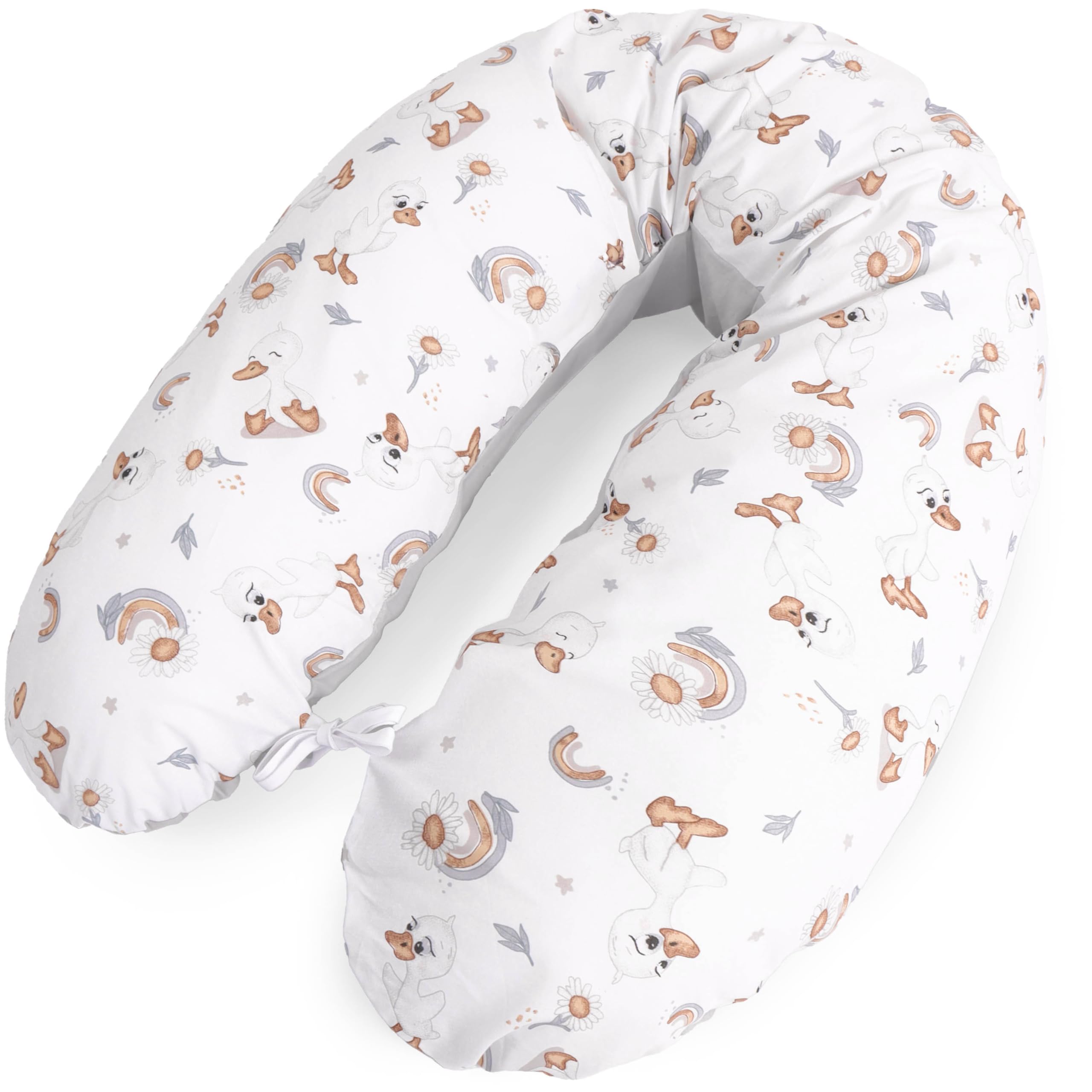 Amilian Stillkissen 170 cm XXL – Schwangerschaftskissen Seitenschläferkissen – Lagerungskissen für Schwangere – Body Pillow mit Bezug – Kissen für Stillzeit - Entchen