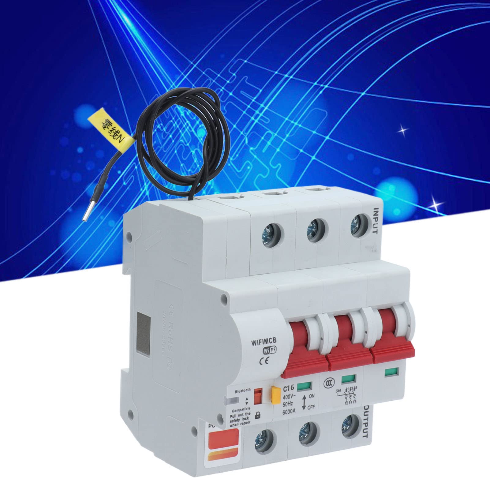 YWBL-WH 3p Interruttore di Controllo Telecomando WiFi per Interruttore Smart con Blocco di Sicurezza, Adatto per il Controllo della Luce Esterna (16A)