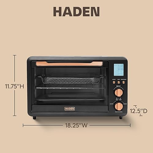 Miniatura 4 de Haden Combo de freidora de aire y horno tostador de 6 rebanadas para encimera, negrocobre