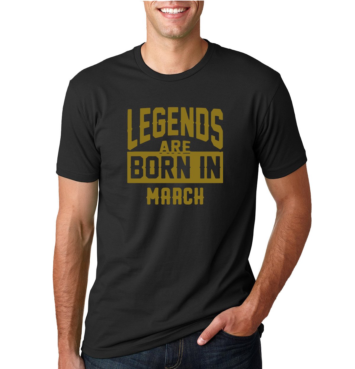 Legends are Born in Gold Design | Birthday Month Gift Idea | Mens Fashion Graphic T-Shirt