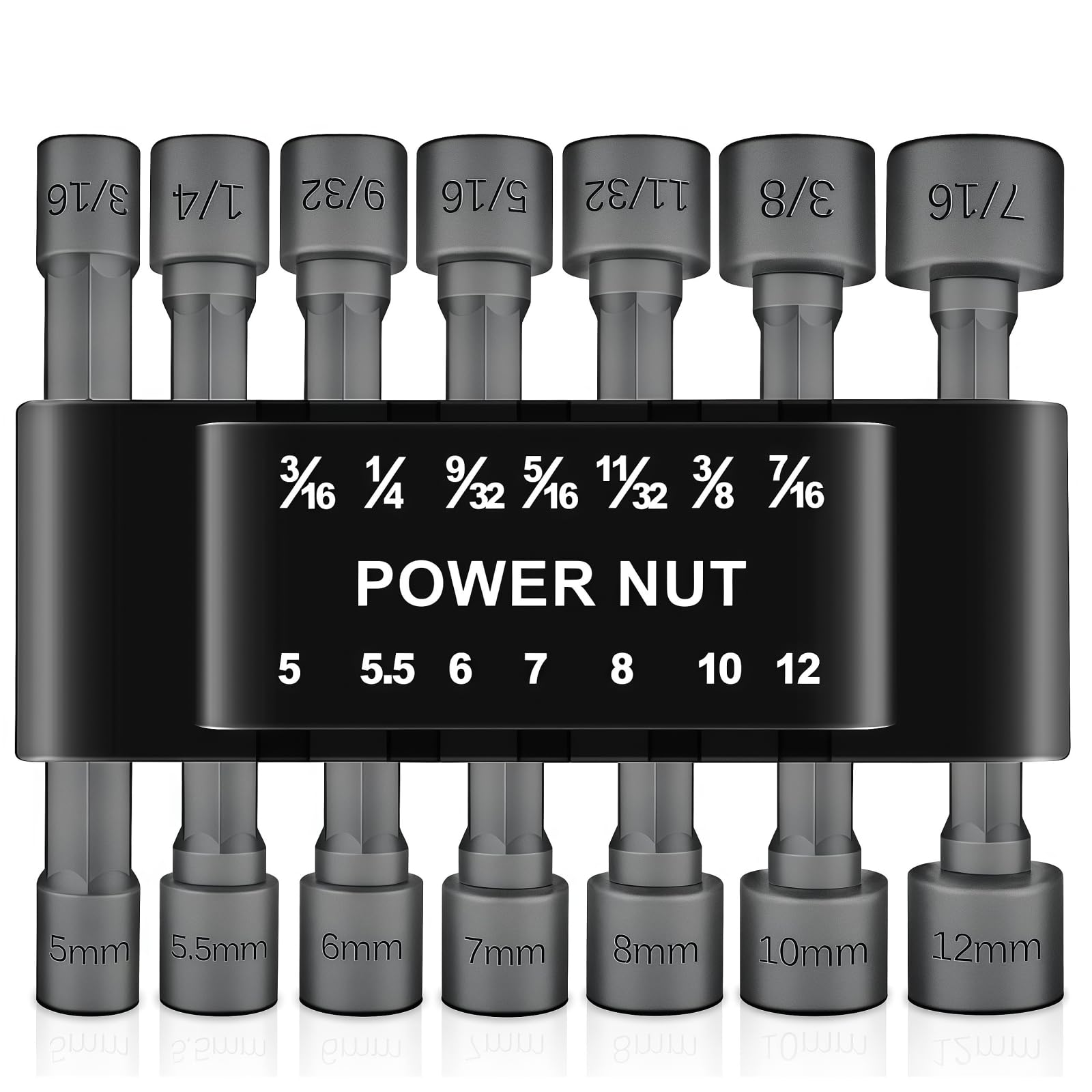 14Pcs Hex Drill Bits Tools,1/4 Inch Hex Shank Magnetic Nut Setter Driver, Drill Bit Set Powerful Socket Combination Quick Change Metric Nut Driver Set for ElectricManual Screwdrivers (14Pcs)