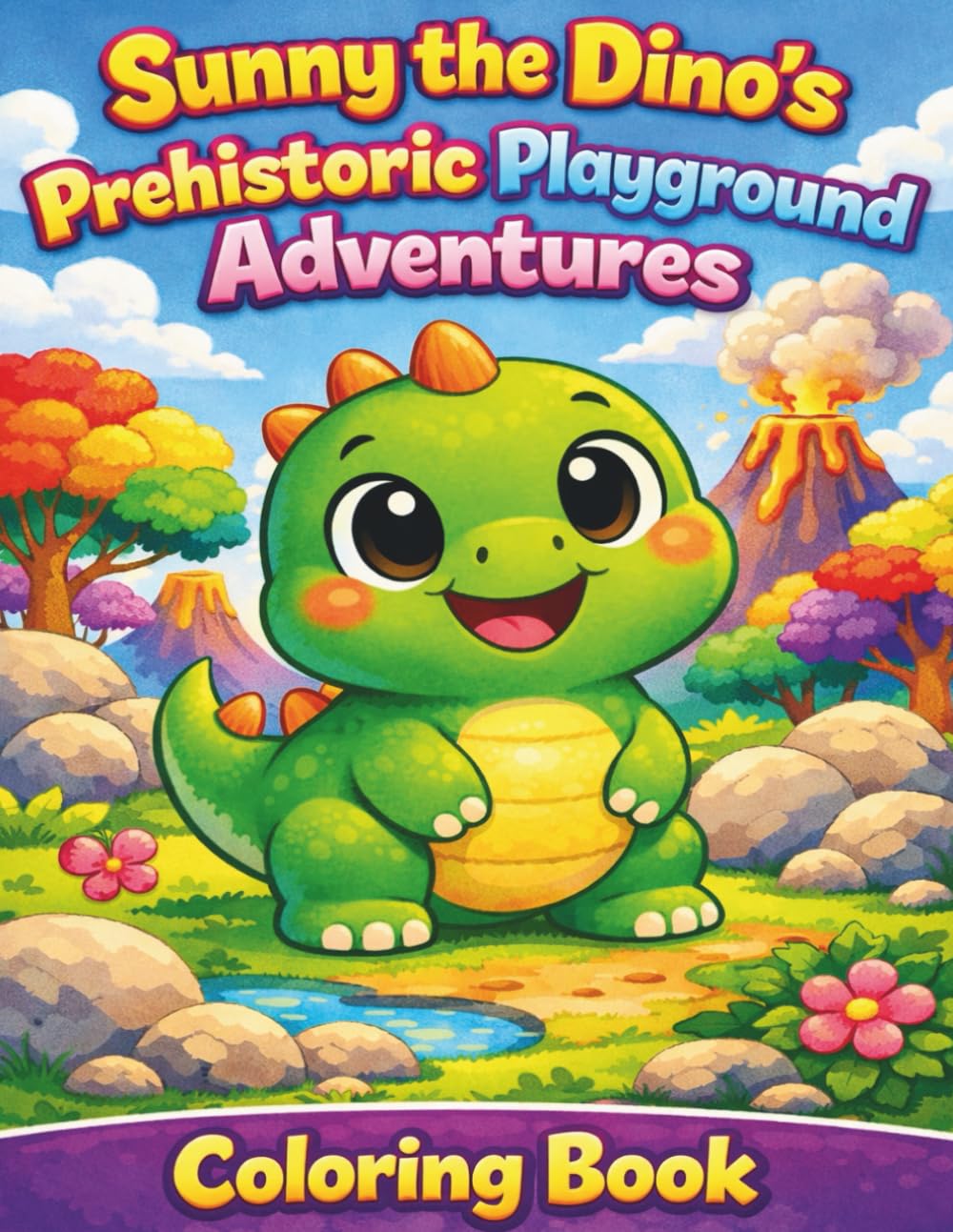 Sunny The Dino's Prehistoric Playground Adventures Coloring Book: A Fun Coloring Book for Ages 3–8