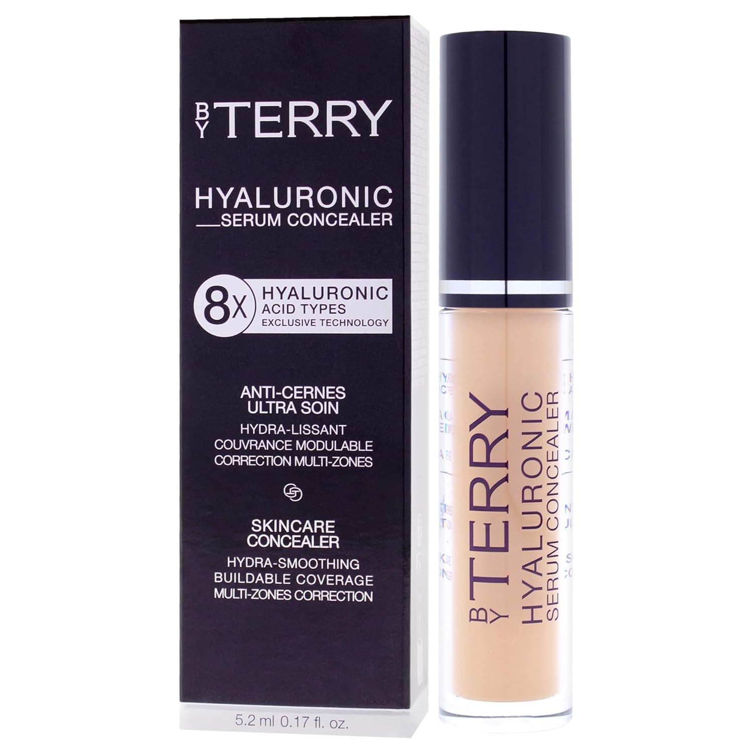By Terry Hyaluronic Serum Concealer, Radiant & HydratingSkincare-Infused Concealer, Buildable Coverage, Vegan, Amber Nude