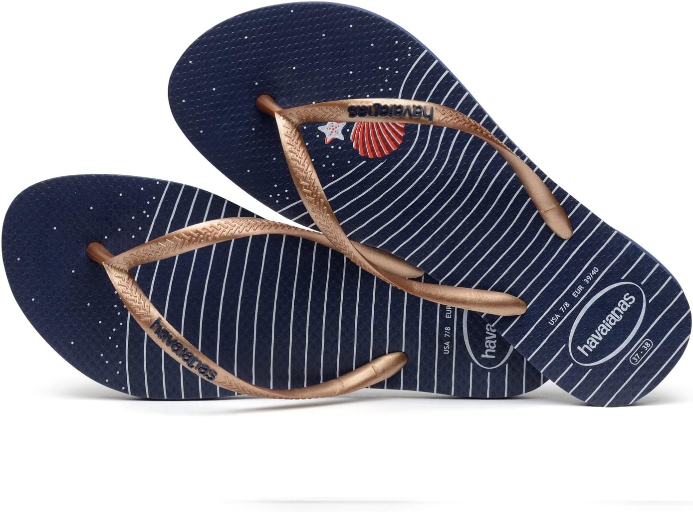 ハワイアナス] ビーチサンダル Top (トップ) havaianas(ハワイアナス) Top Logomania 2(トップ ロゴマニア 2)/ビーチ [Havaianas] ビーチサンダル Top Brasil Logo マリンブルー