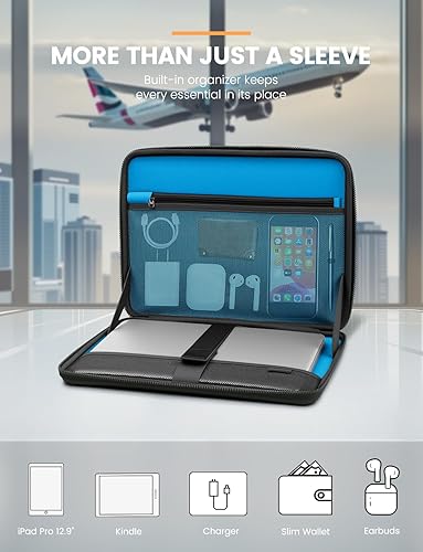 Miniatura 4 de DOMISO Funda para laptop de 14 pulgadas con asa, bolsa de computadora a prueba de golpes, funda protectora de EVA impermeable para ThinkPad E480Yoga