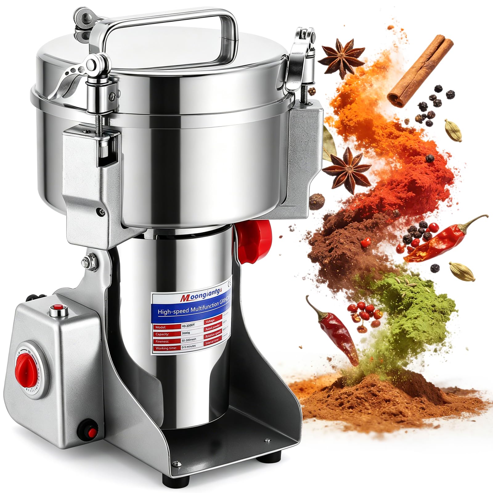 Moongiantgo 2000g Grain Mill Grinder 3000W