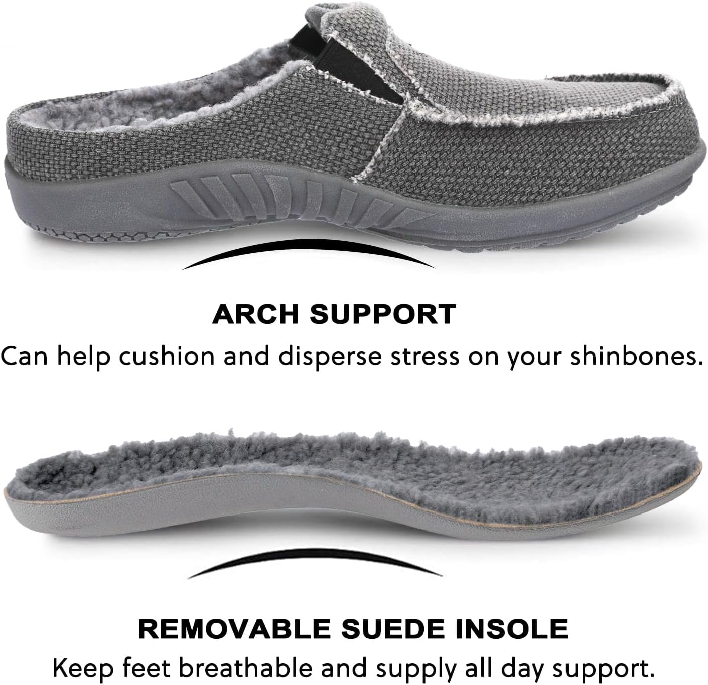 LazyStep Men's Slippers with Arch Support Trevor Orthopedic House Shoes - Image 3