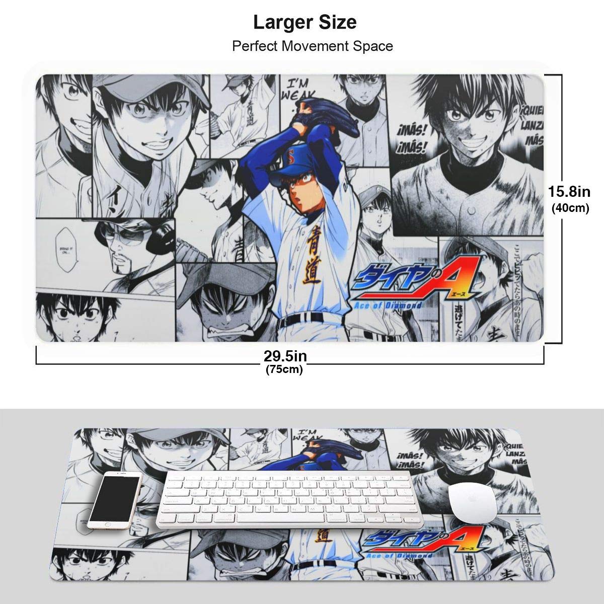 Amazon Co Jp 人気推す 投手ダイヤのa マウスパッド Eスポーツ ゲーム キーボードパッド 厚さを増す ゴム製滑り止め 3d インスタ映え Pc マット Chic 原宿 ふぁぼ 仕事 特大サイズ40 75cm ホーム キッチン