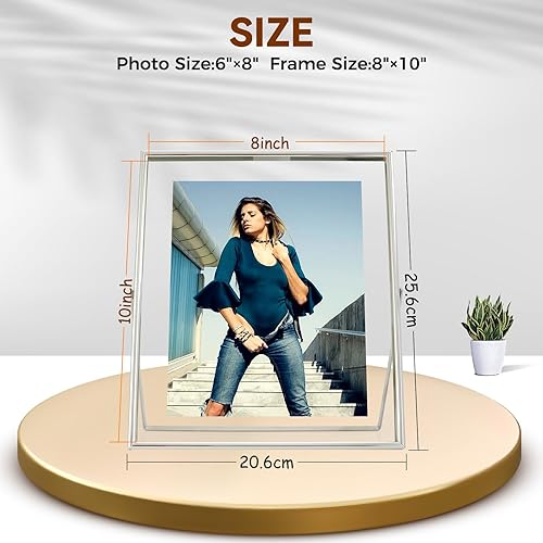 Miniatura 2 de Marco flotante plateado, 8 x 10 pulgadas, vertical, juego de 2 unidades, para fotos de 7 x 9, 6 x 8, 5 x 7, marcos de fotos para estante de mesa,