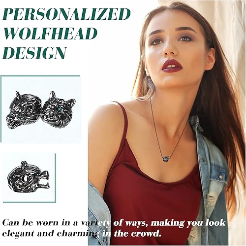 Miniatura 5 de 24 piezas de dijes de cabeza de lobo, animales tibetanos, cuentas sueltas, cuentas sueltas, circonita cúbica, conector para hombre, pulsera,