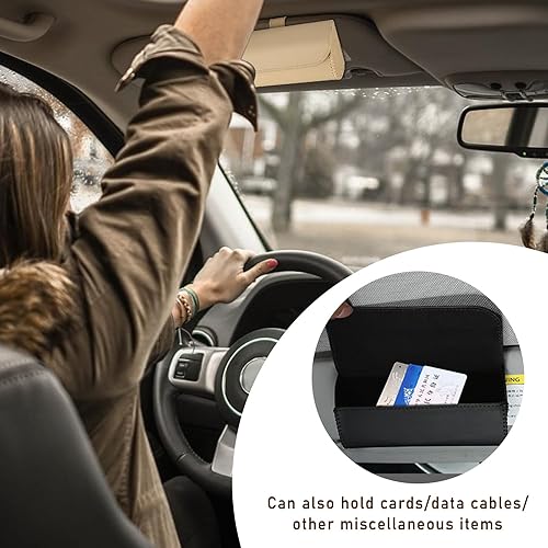 Miniatura 6 de Augeny Soporte para lentes de sol para visera solar de automóvil, estuche de almacenamiento de lentes de automóvil con cierre magnético oculto, caja