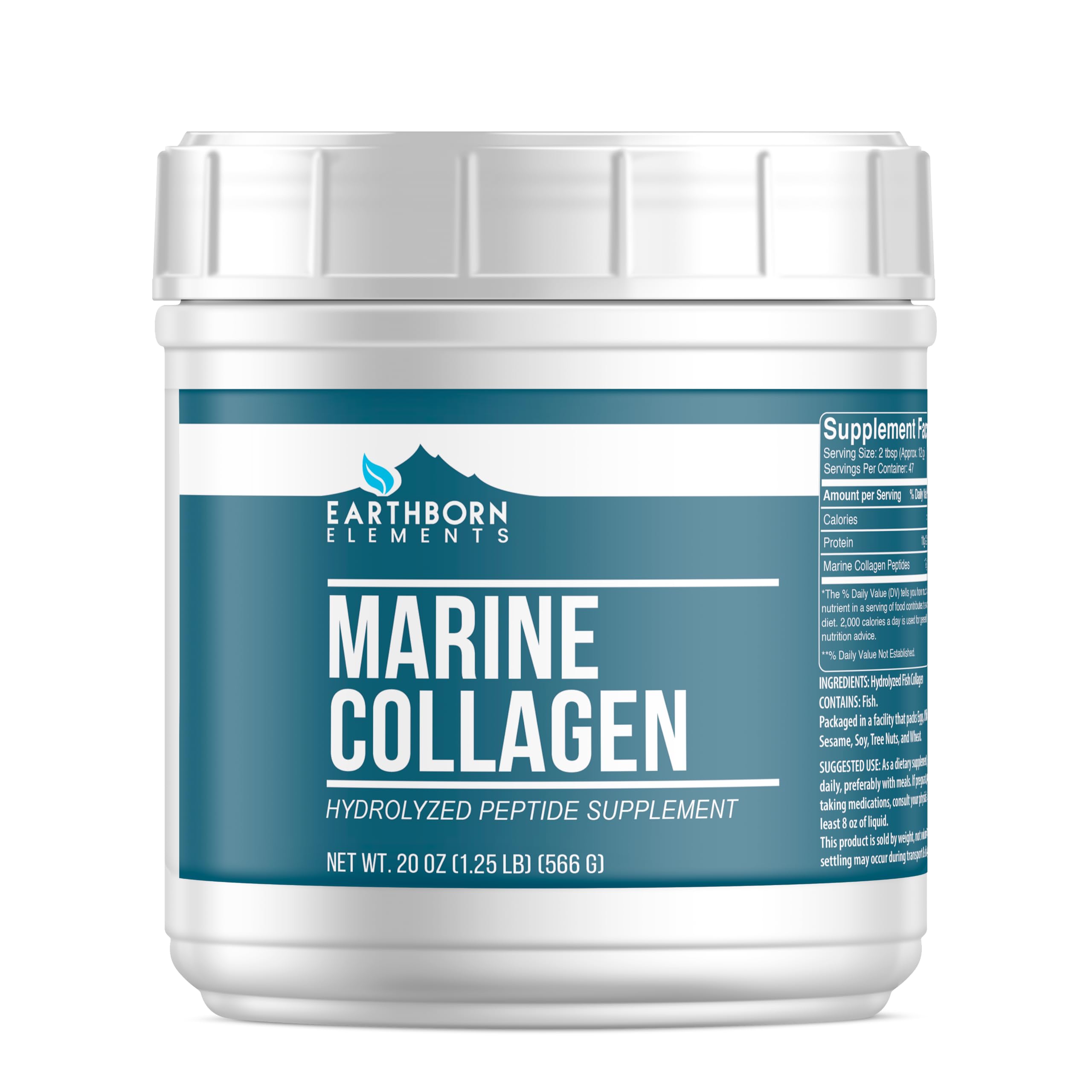 Earthborn Elements, Hydrolyzed Marine Collagen Peptides, 1.25 Lb 1.25 Pound (Pack of 1)