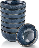 ZOOFOX 10oz Ceramic Small Bowls Set of 8 - Reactive Glaze, Microwave/Oven Safe for Rice, Snacks, Ice Cream & Side Dishes