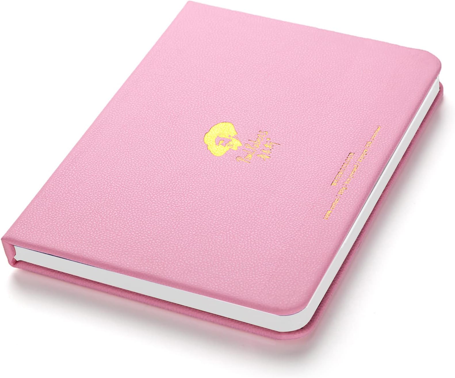 Paul Rubens Watercolor Paper Block, Premium Leather Cover Artist Quality Hot Pressed Paper for Watercolors and Wet Media Block, Acid Free & 100% Cotton, 7.68 x 5.31 inches, 140lb, 20 Sheets (Pink)