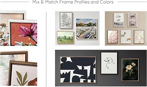 Miniatura 7 de Kate and Laurel Sylvie - Juego de 2 piezas de 2 piezas de 28 x 38 pulgadas, con diseño floral botánico abstracto de lino floral y vintage, con marco