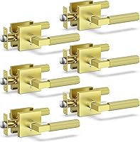 Vista 17 de Manija de puerta negra, cerraduras negras para dormitorio o baño, manijas de puerta resistentes para interiores con cerraduras para puertas zurdas