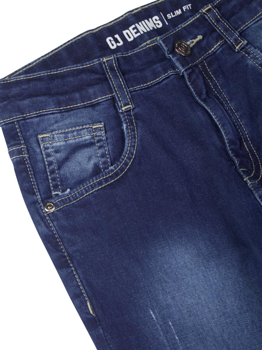 Gini and Jony Boys Blue Washed Denim Fixed Waist Jeans 12-18 Months - Image 4 thumbnail