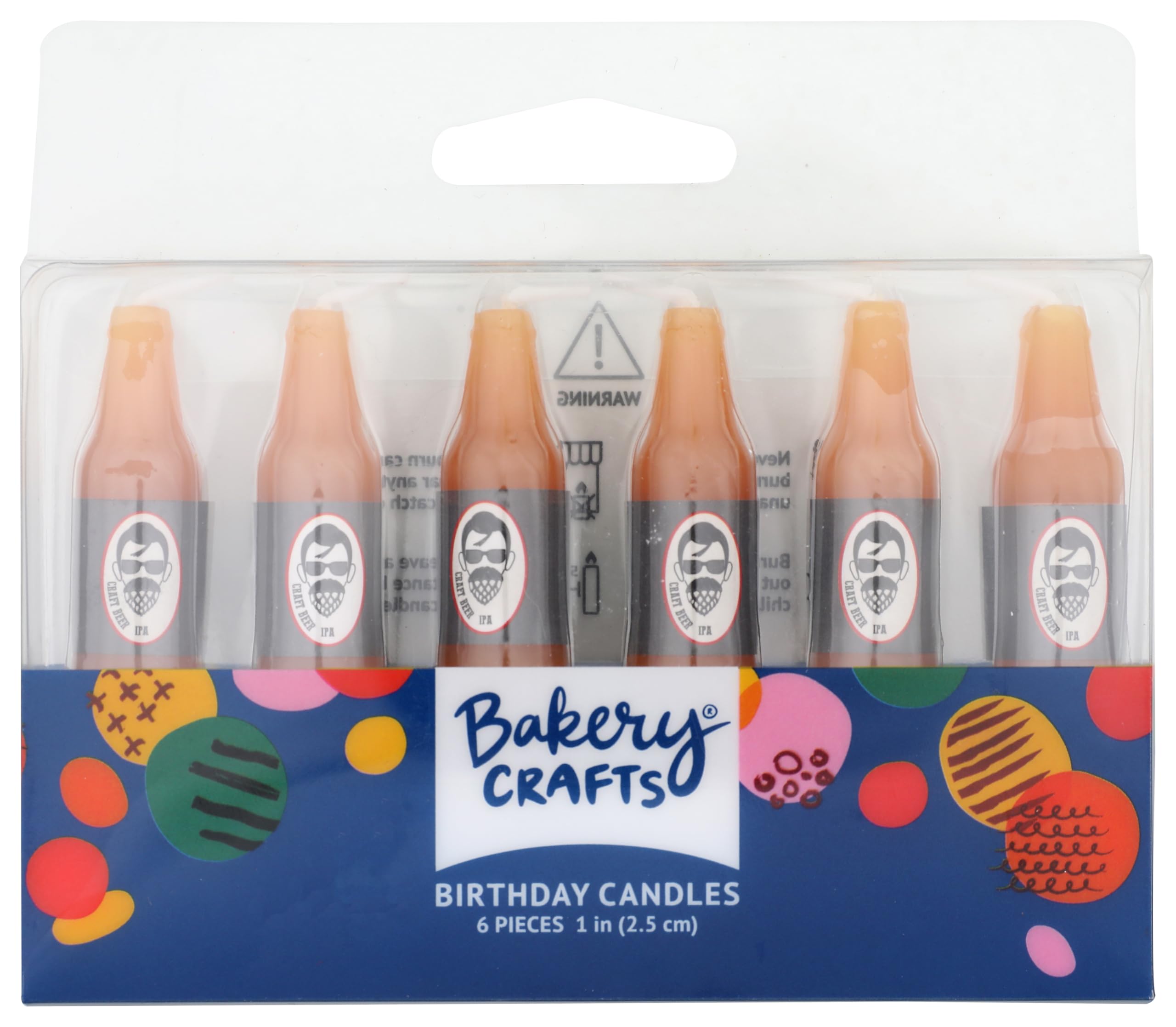 Beer Shaped Cake Candles - 6 pc