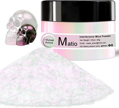Matio Interference Mica Powder, 1.06oz/ 30g Sunset Aurora Chrome Powder