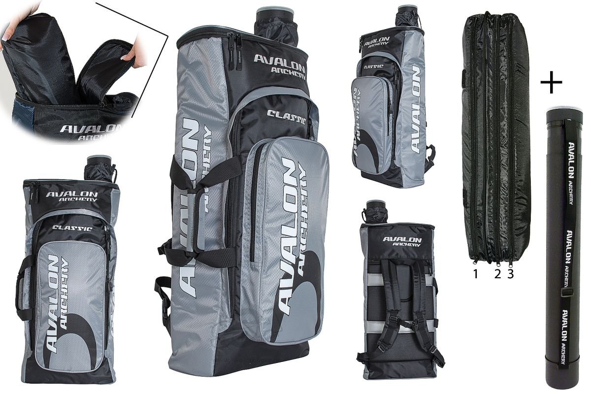 Avalon New Classic Rucksack Bogenrucksack mit Pfeilröhre grau