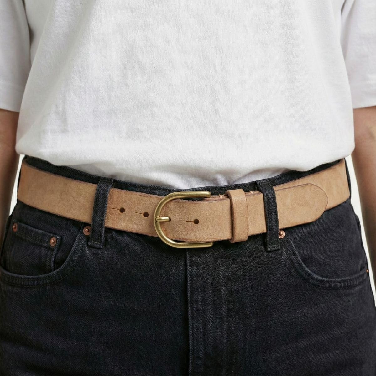 BELTINGER Damen-Gürtel aus weichem Vollrindleder Vintage-Look 4 cm | Jeans-Gürtel für Damen mit goldener Gürtelschließe 40mm | Ledergürtel Used-Look