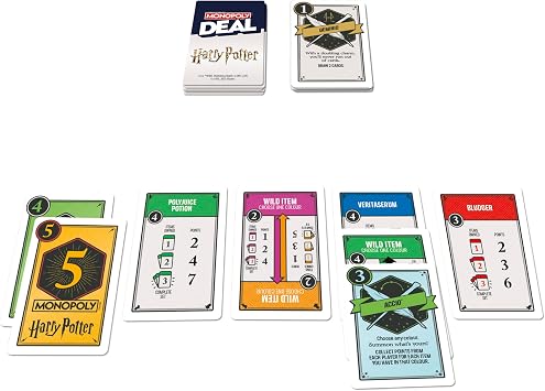 Monopoly Hasbro Gaming Deal: Harry Potter Edition Card Game, Fast Family Party Game for 2–5 Players, Ages 8+, Quick to Learn & Replay, Compact Travel Game, Perfect Fun for Potter Fans