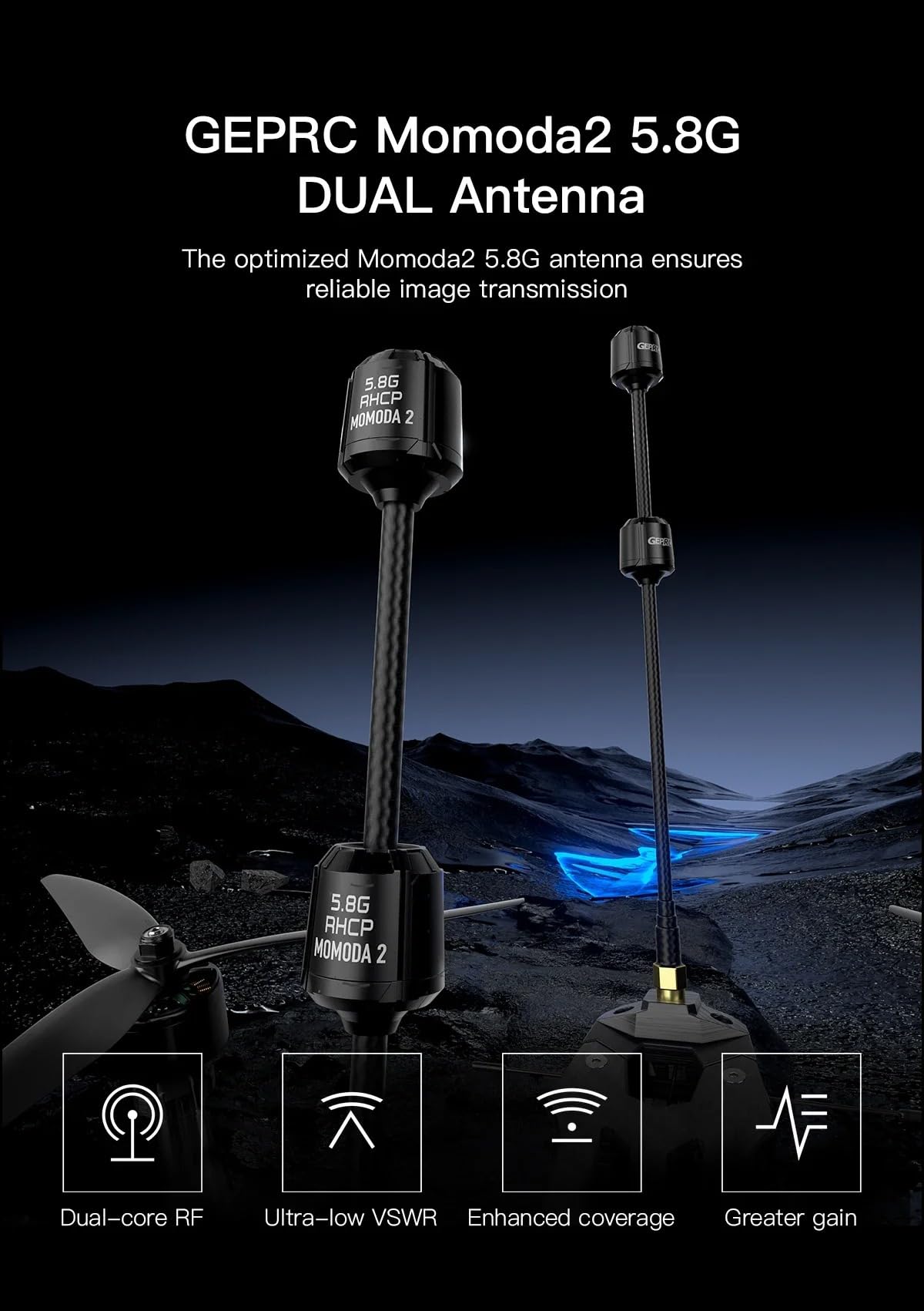 Amazon.com: Momoda2 5.8G 170mm Dual Image Transmission Antenna