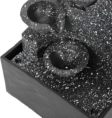 Miniatura 9 de Fuente de escritorio, fuente de agua USB, adorno para manualidades, fuente interior con luz LED y piedras para decoración de mesa de oficina en casa