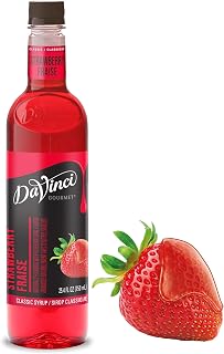 DaVinci Gourmet Classic Strawberry Syrup 25.4 oz - Pure Cane Sugar, Authentic Fresh Berry Flavor for Coffee, Smoothies & Desserts