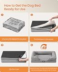 Feandrea Orthopaedic Dog Sofa Bed, M Dog Bed with Raised Sides, Egg Crate Foam, Removable and Washable Cover, Non-Slip Bottom, Water-Resistant Lining, Dove Gray, 76 x 51 x 16 cm UPGW321GD01