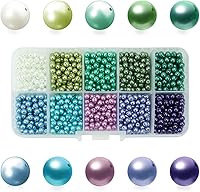 Vista 2 de BEADNOVA Cuentas de perlas de satén para manualidades, pequeñas perlas de imitación de vidrio sueltas para fabricación de joyas