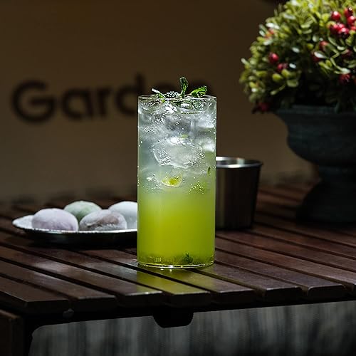 Miniatura 6 de LUXU Vasos para beber de 13 onzas, juego de 4 vasos altos finos, cristalería de bar elegante para agua, jugo, cerveza, bebidas y cócteles y bebidas