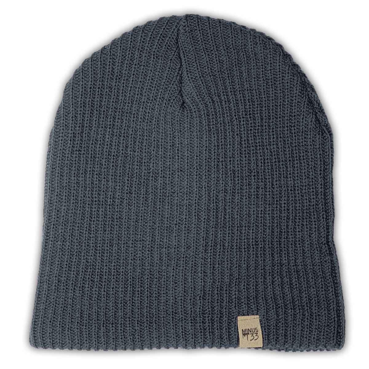 Merino Wool Beanie - Everyday Knit Wool Hat - Charcoal Gray