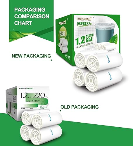 Miniatura 7 de FORID Bolsas de basura pequeñas transparentes, bolsas de basura de 1.2 galones, 220 bolsas de basura de plástico para baño, dormitorio, oficina,