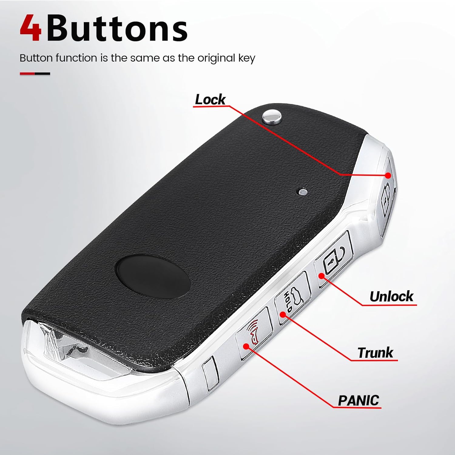 Beefunny Flip Key Fob Replacement for Kia Forte 2019 2020 2021 Remote Control Car Key fob Transmitter 433MHz FCC ID:CQOTD00660 P/N:95430-M6000