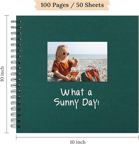 Vista 169 de Álbum de recortes de 8 x 8 pulgadas, álbum de recortes de papel kraft de tapa dura, álbumes de fotos, 40 páginas, perfecto para fotos de 4 x 6 / 5 x