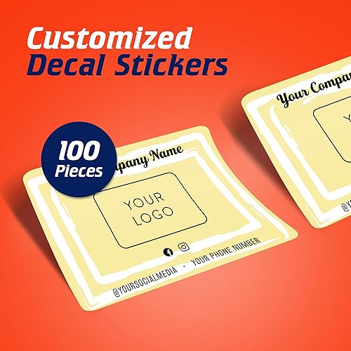 Vista 93 de DayStar Custom Signs & Design, Paquete de 60 calcomanías rectangulares personalizadas de vinilo personalizadas para logotipo de pequeñas empresas