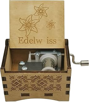 Edelweisses Hand Crank Music Box Laser Musical Box for Men Women Christmas gifts (Edelweisses)