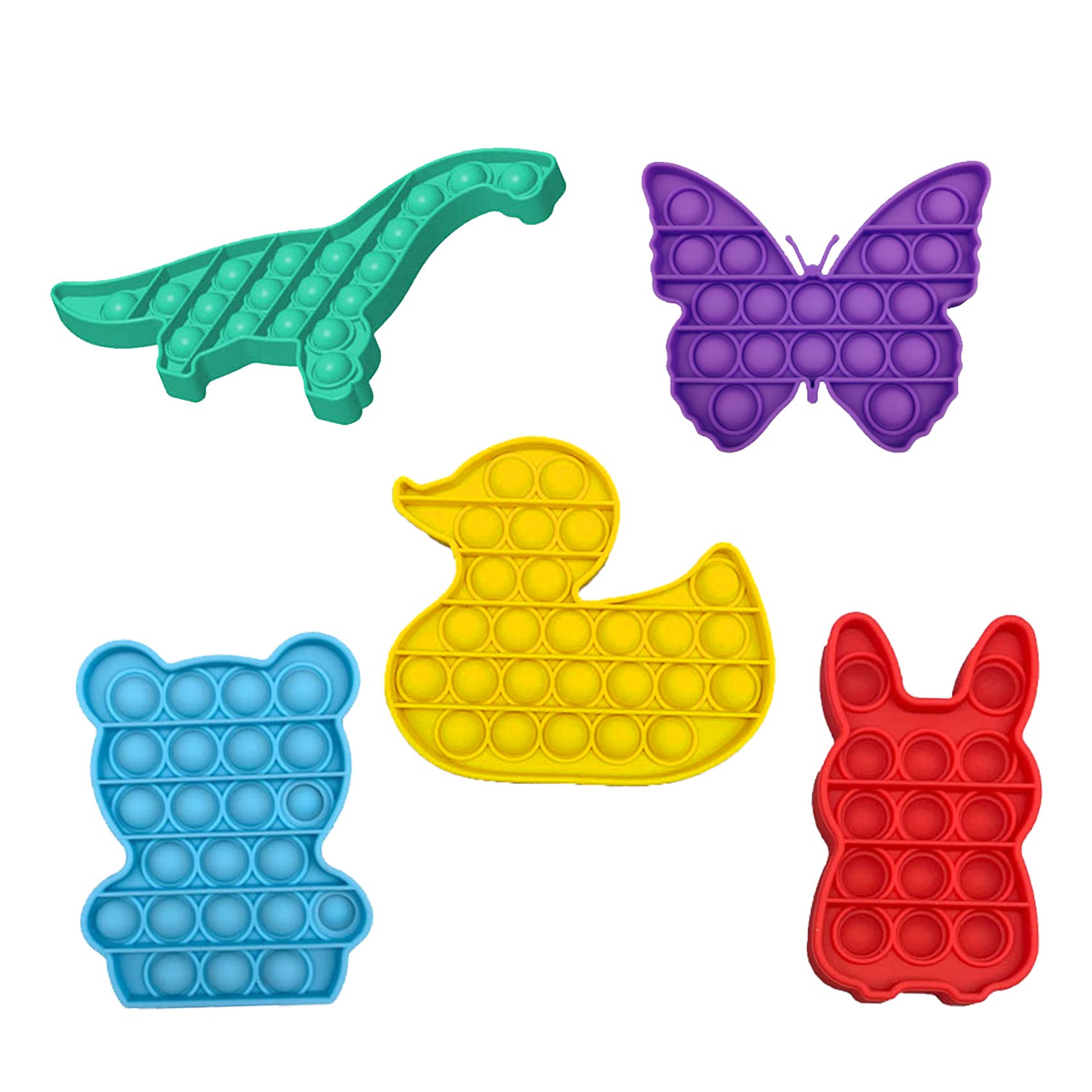 Buy Push it Pop Bubble Pop Sensory Fidget Toys 5 Pack Animals for Stress Relief, STEM Sensory