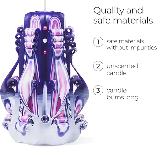 Miniatura 5 de Velas talladas, velas únicas hechas a mano de larga duración, vela decorativa sin perfume, velas de lujo para decoración del hogar, cumpleaños,