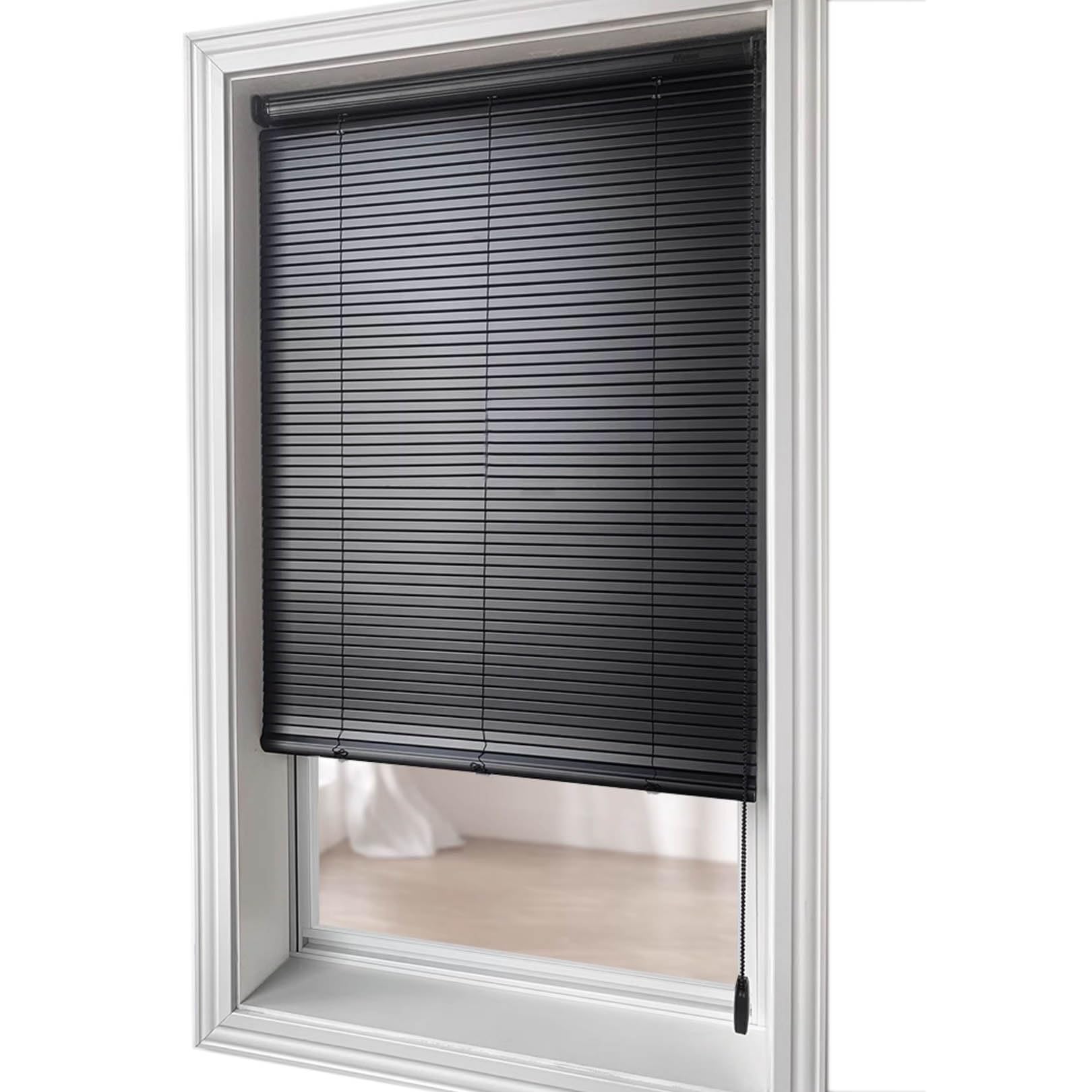 DJCYGG No Drill No Tools Aluminium Blinds Horizontal Venetian Blinds for Indoor Windows,Blackout Light Filtering Privacy Shades for Home Office Living Room,Custom (160cm x 90cm)