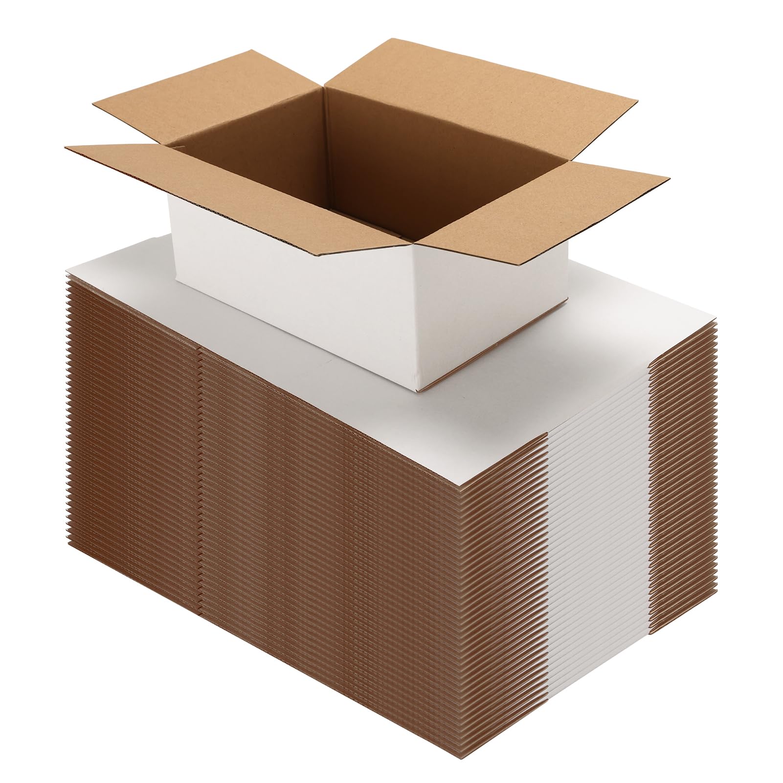HORLIMER 9x6x4 Shipping Boxes Set of 40, White Corrugated Cardboard Mailer Box for Packing Small Business