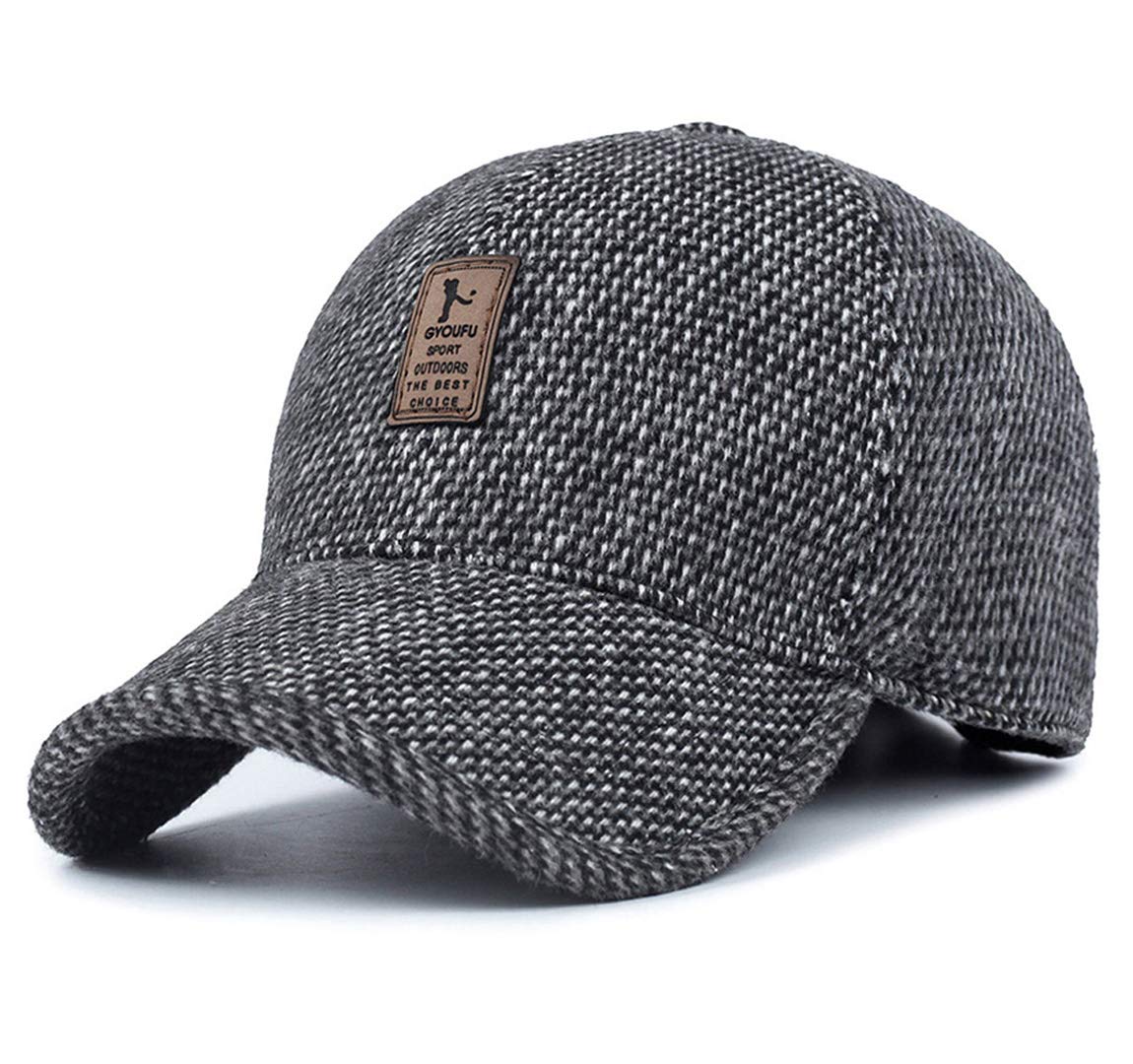 GYOUFU Mens Baseball Cap Winter Caps for Head Circumference 57-61cm (Grey 02G)