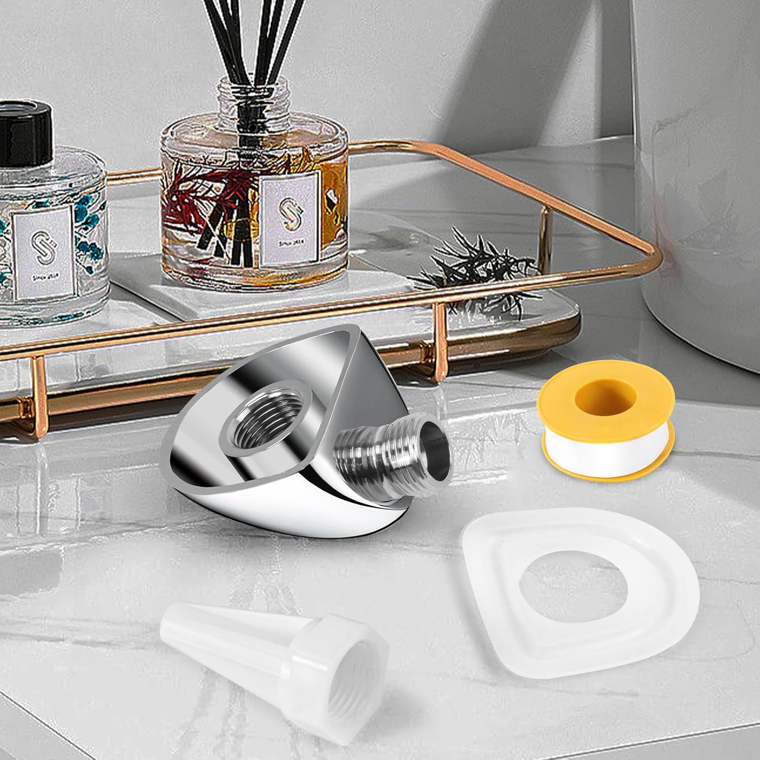 50560-PN-PR Wall Supply Elbow for Hand Shower Adapter, Water Supply for Hand Held Shower, Wall-Mount Elbow, Lumicoat Polished Nickel