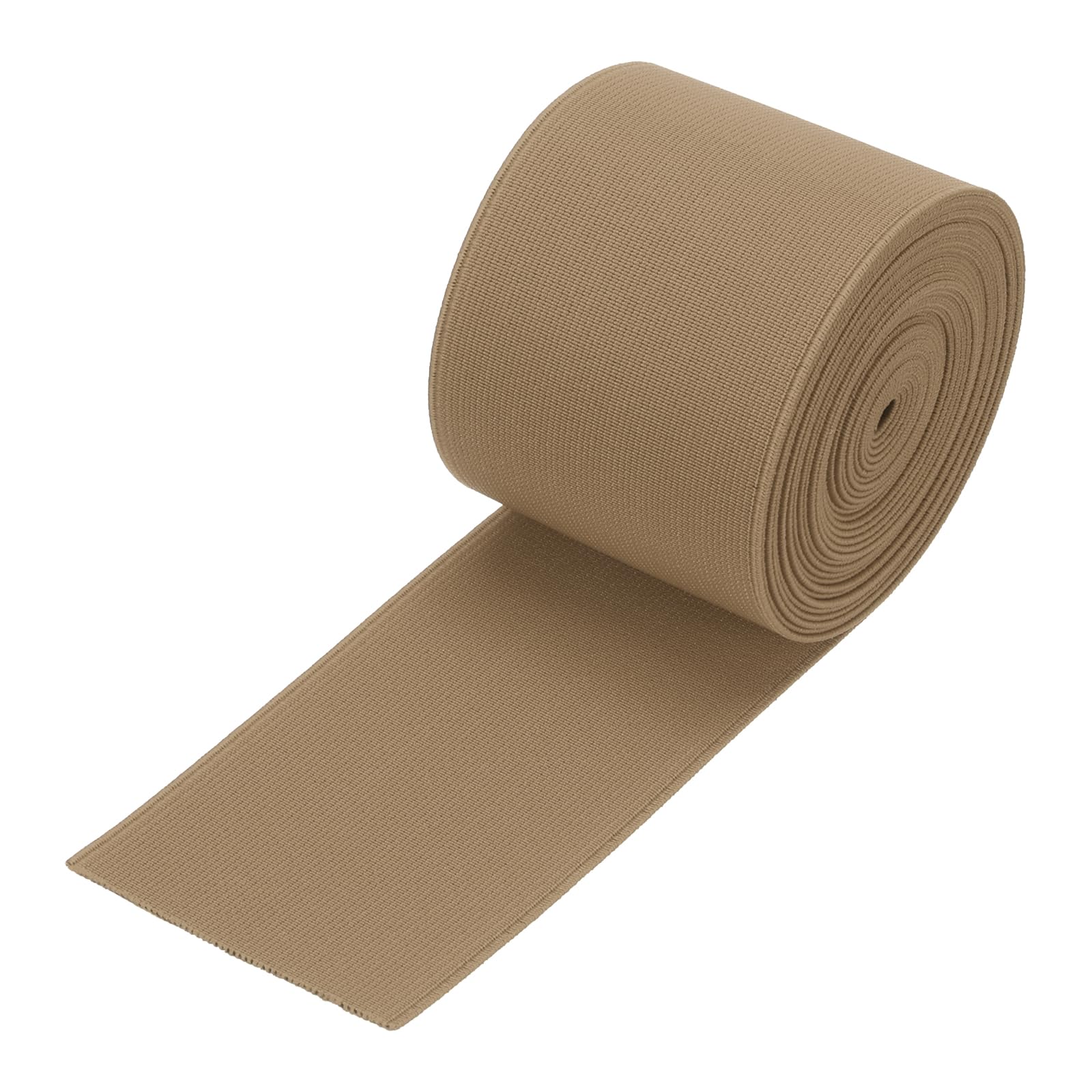 sourcing map Elastic Bands for Sewing 7cm 5 Yard/15ft Light Brown Knit Elastic Spool High Elasticity for Wigs, Waistband, Pants