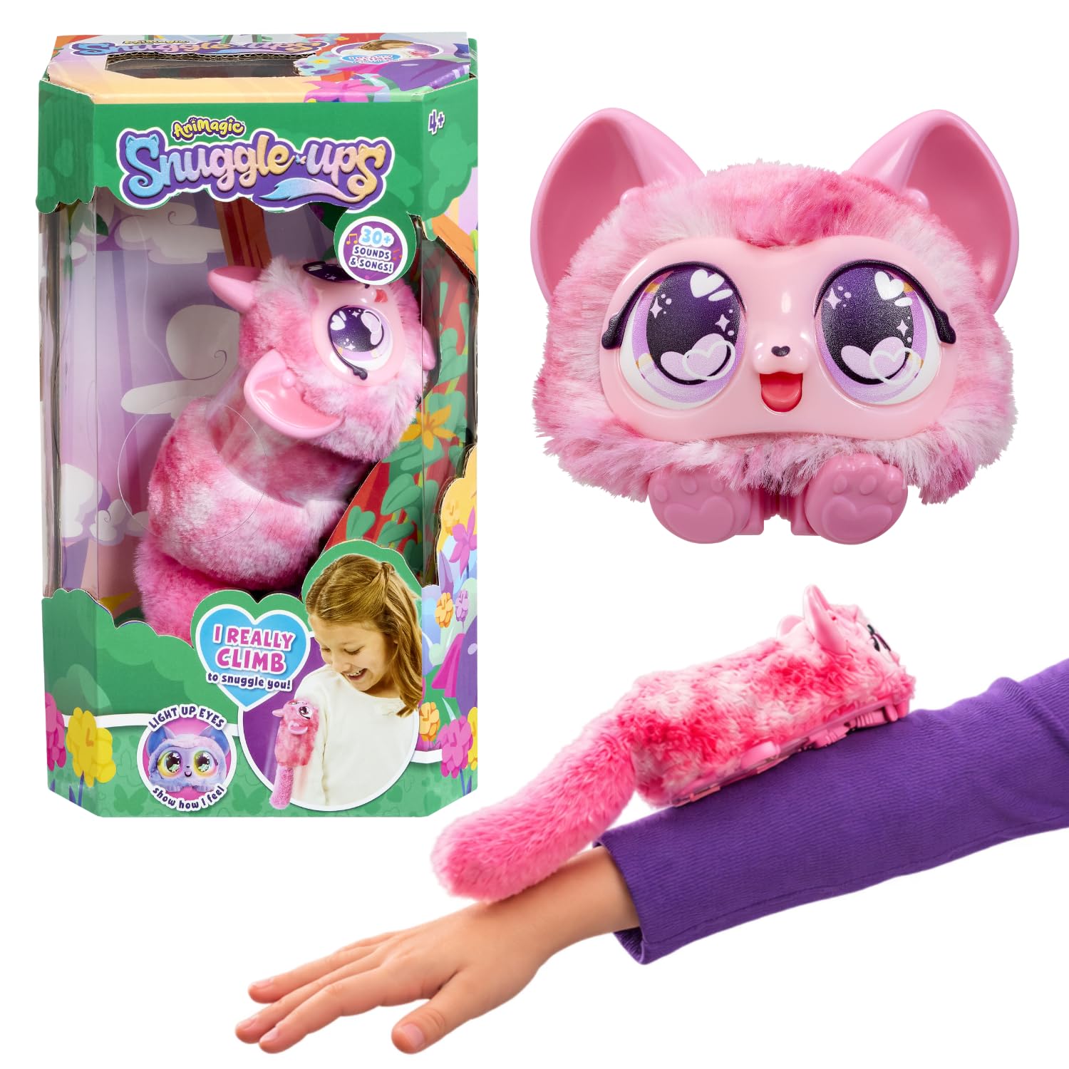Animagic Snuggleups Pink Climbing Interactive Pet with 30+ Sounds